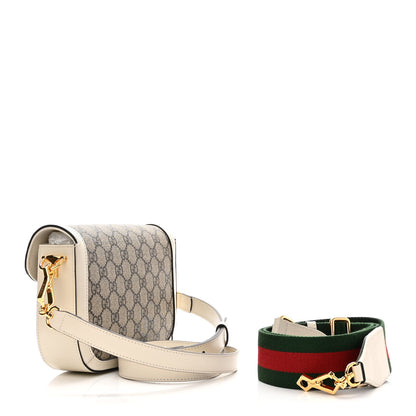 Gucci GG Supreme Monogram Web Mini Horsebit 1955 Shoulder Bag Beige Mystic White 3 of 14