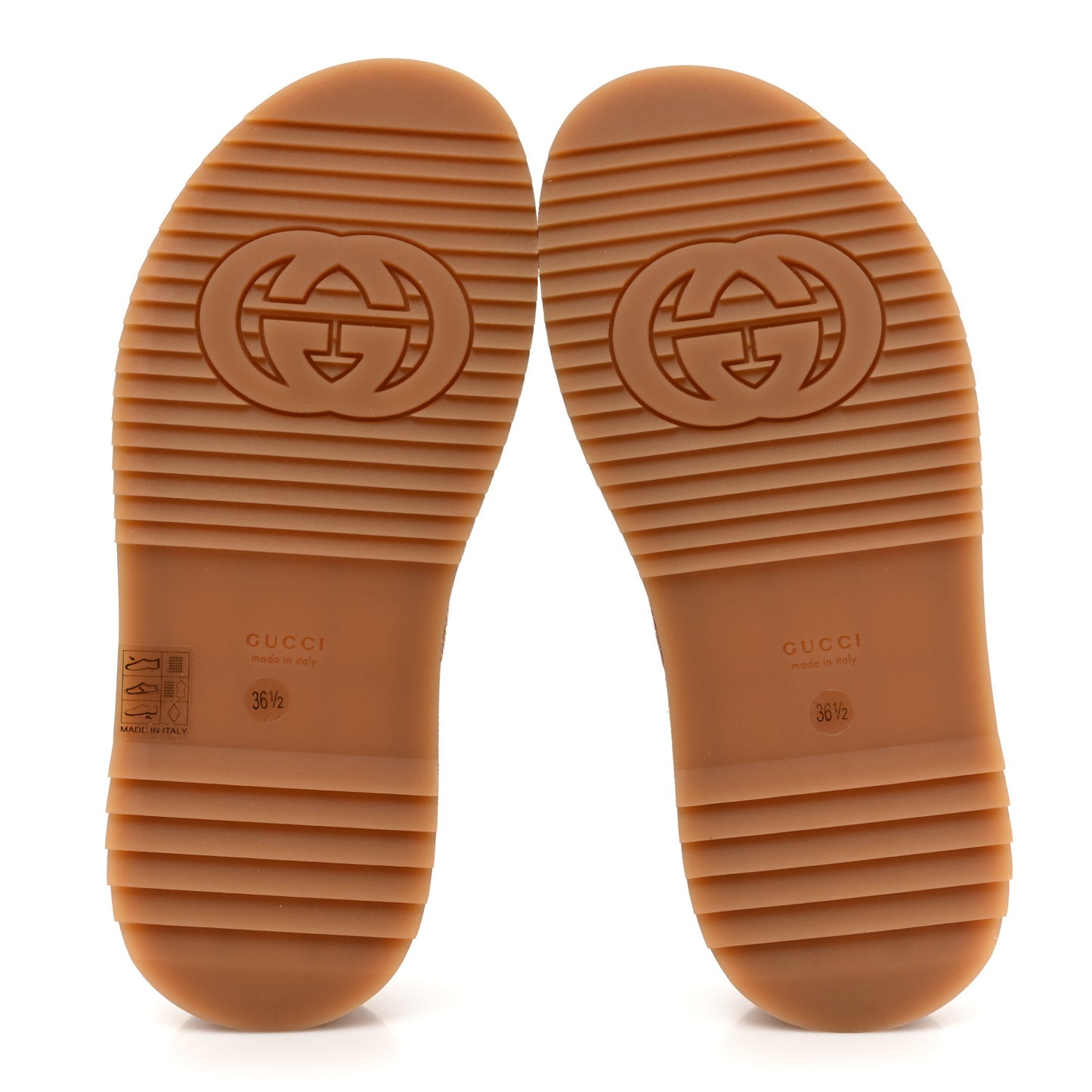 Canvas GG Monogram Angelina Platform Slide Sandals 36.5 Beige Ruggine