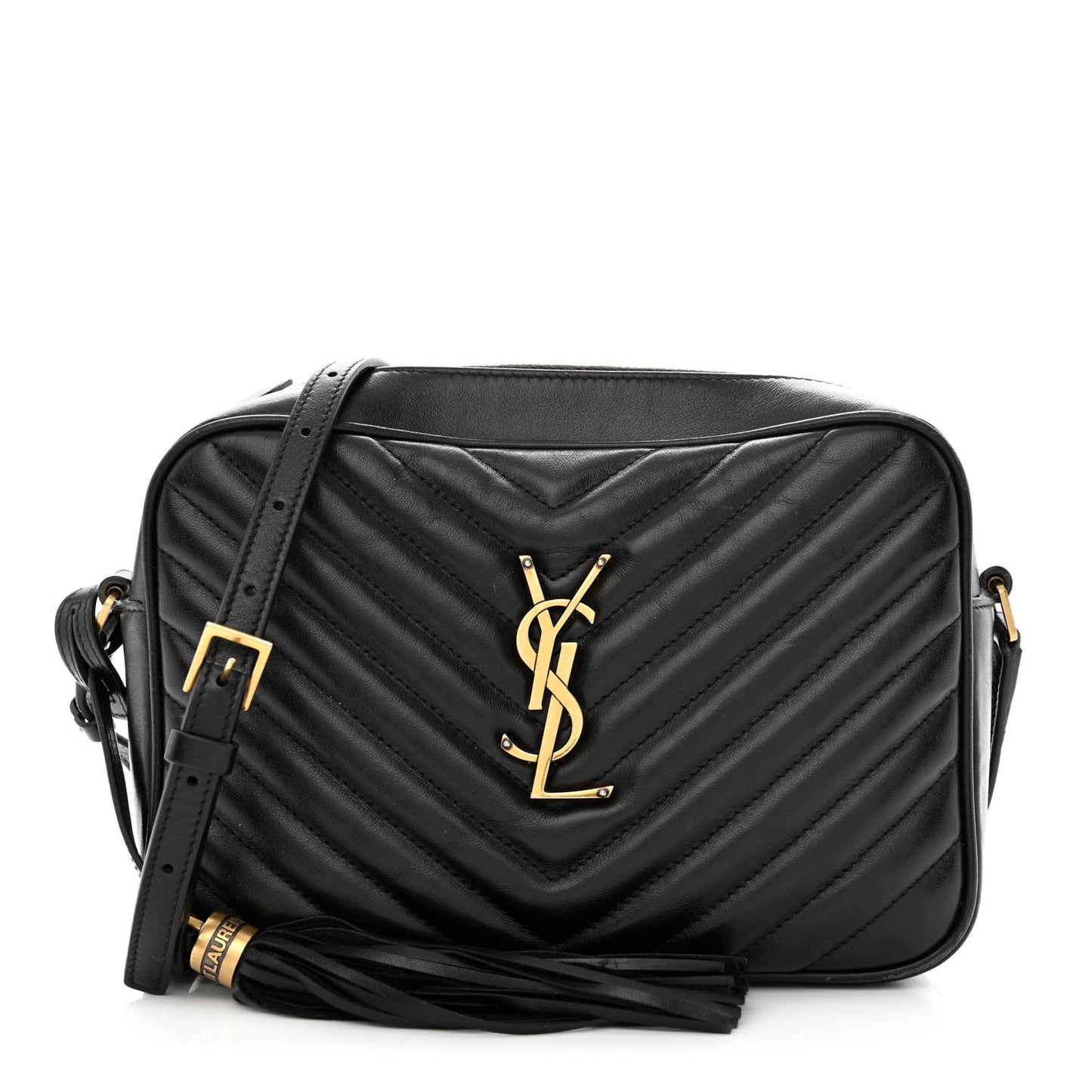 Calfskin Matelasse Monogram Lou Camera Bag Black