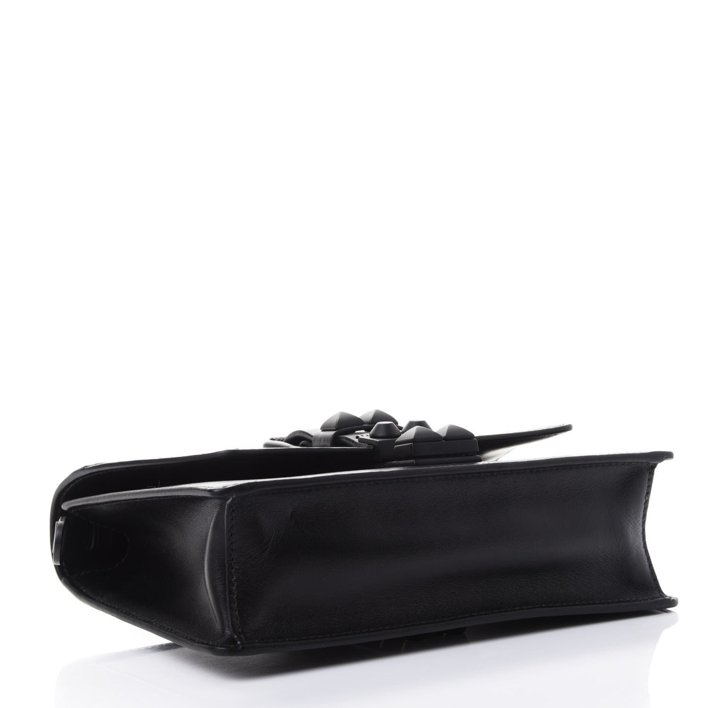 Saffiano City Calfskin Studded Small Elektra Shoulder Bag Black