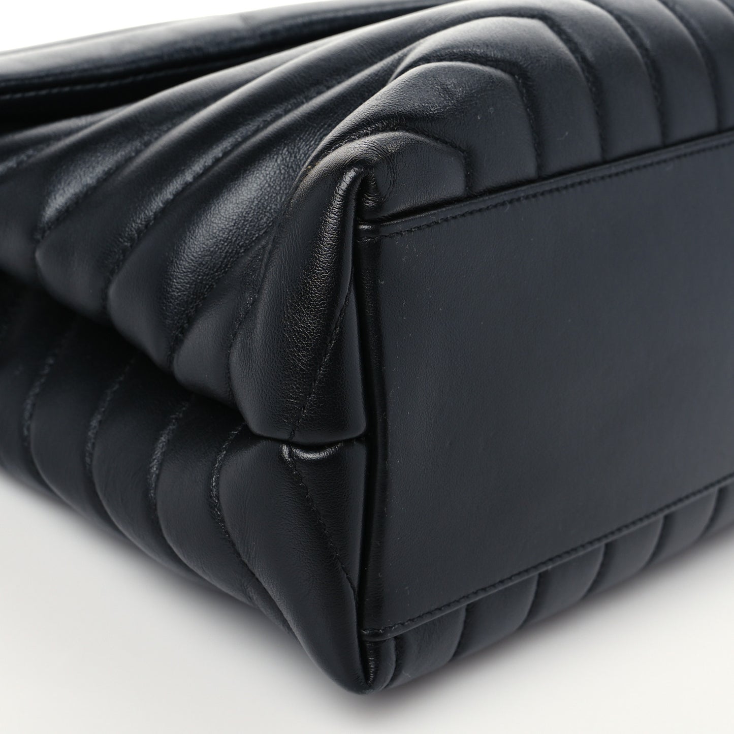 Calfskin Y Quilted Monogram Medium Loulou Chain Satchel Black