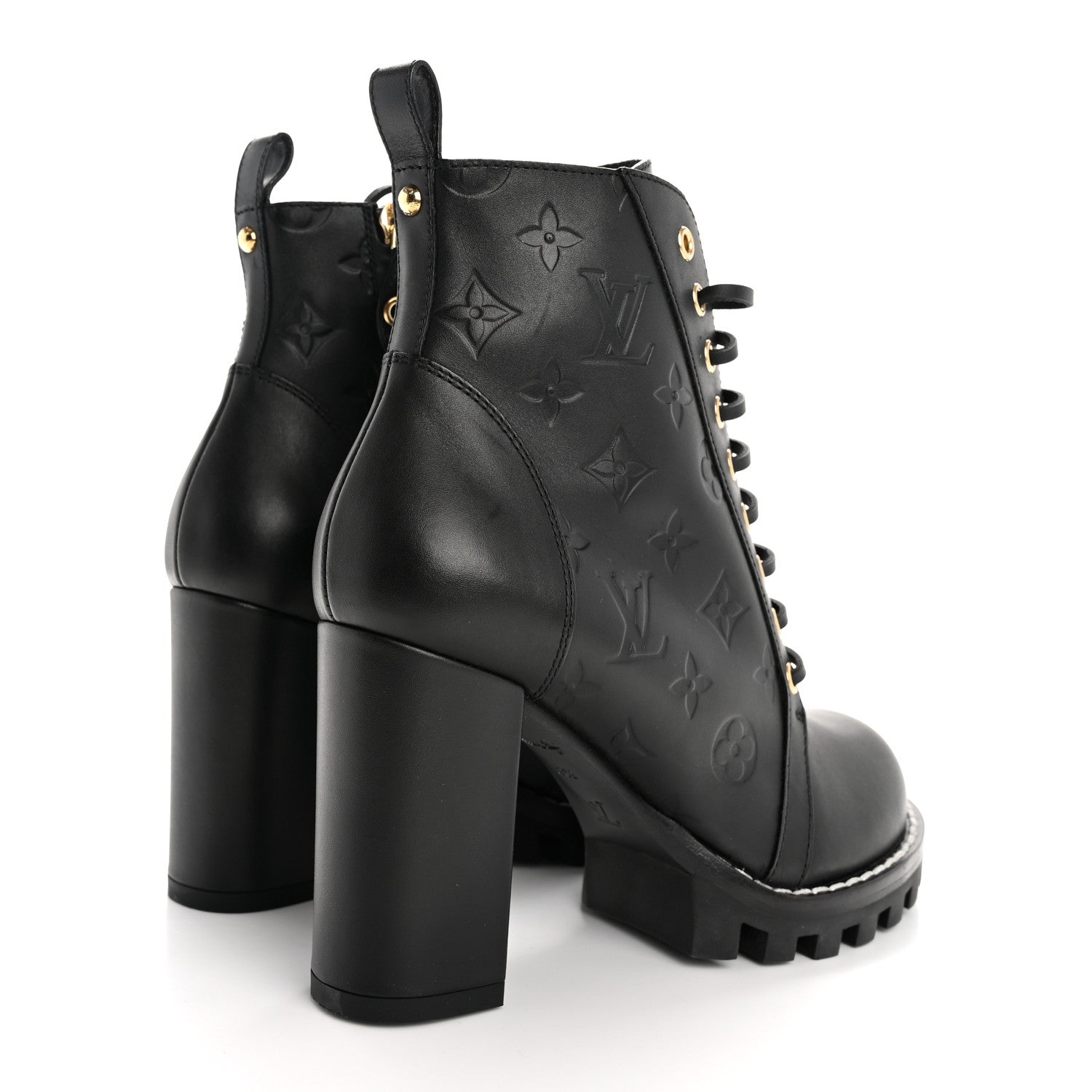 Louis Vuitton Calfskin Monogram Star Trail Ankle Boots 38.5 Black 5 of 11