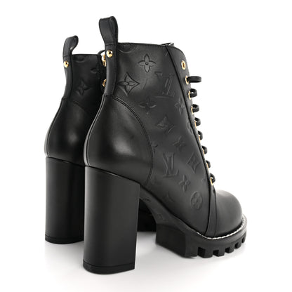 Louis Vuitton Calfskin Monogram Star Trail Ankle Boots 38.5 Black 5 of 11