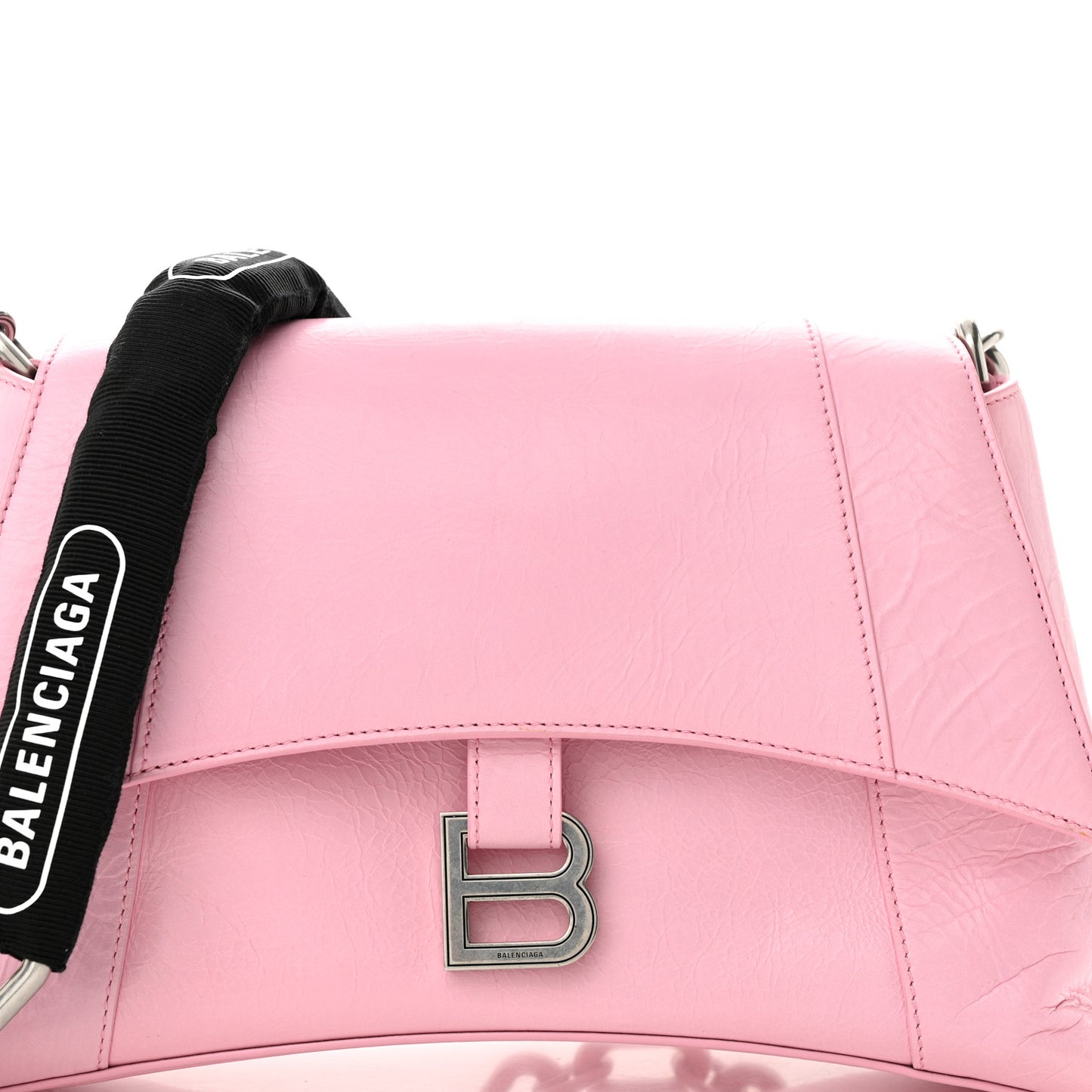Calfskin S Downtown Shoulder Bag Candy Pink Black