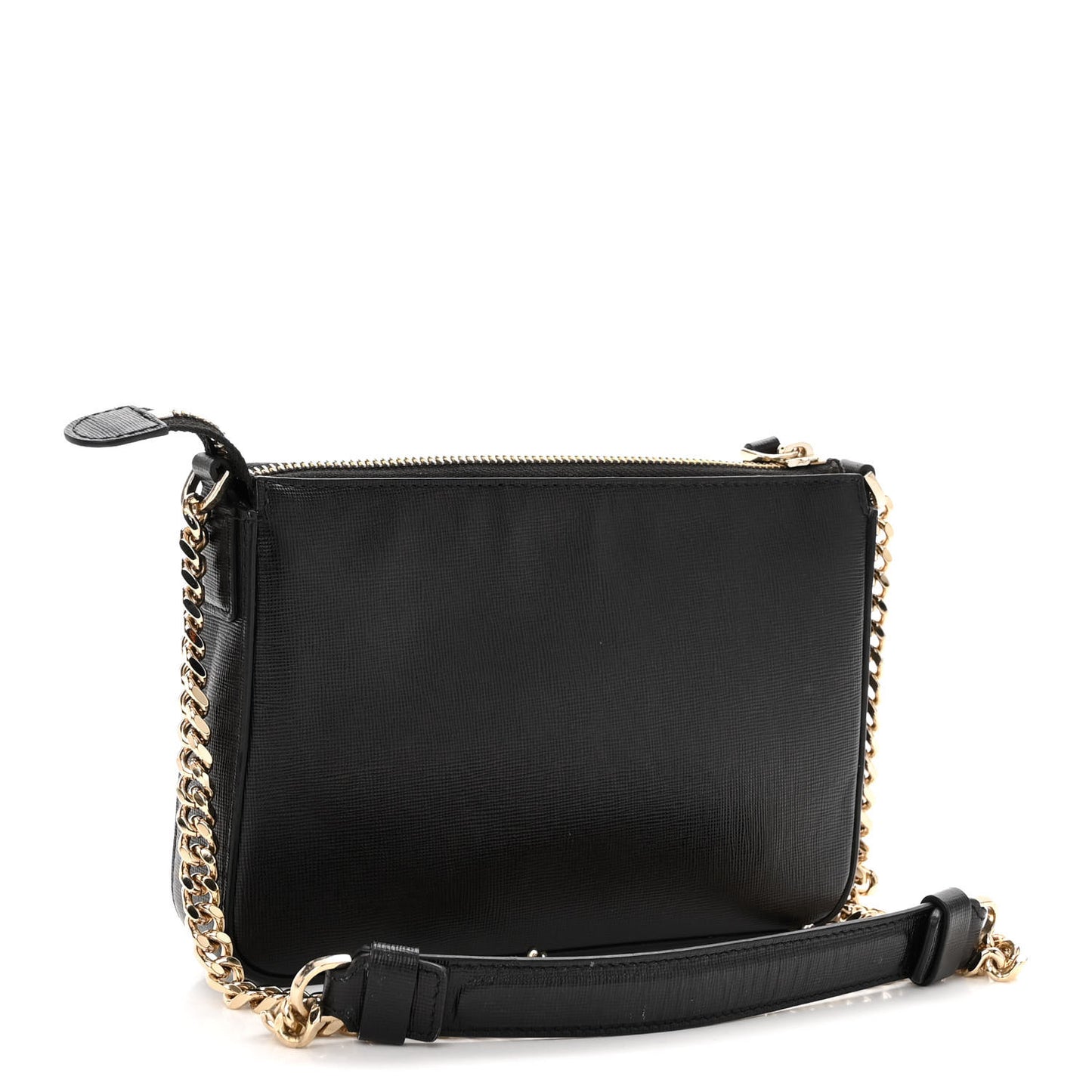Saffiano Baroque Print La Medusa Crossbody Black