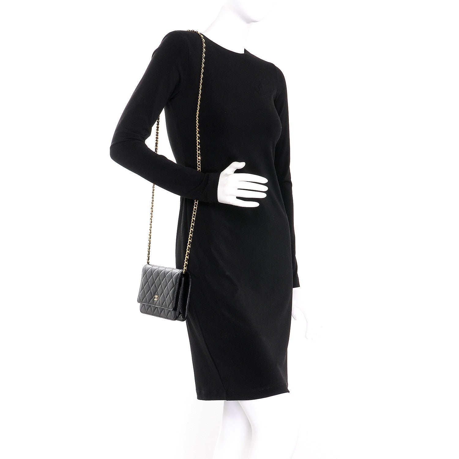 Chanel Caviar Quilted Wallet On Chain WOC Black 2 of 9