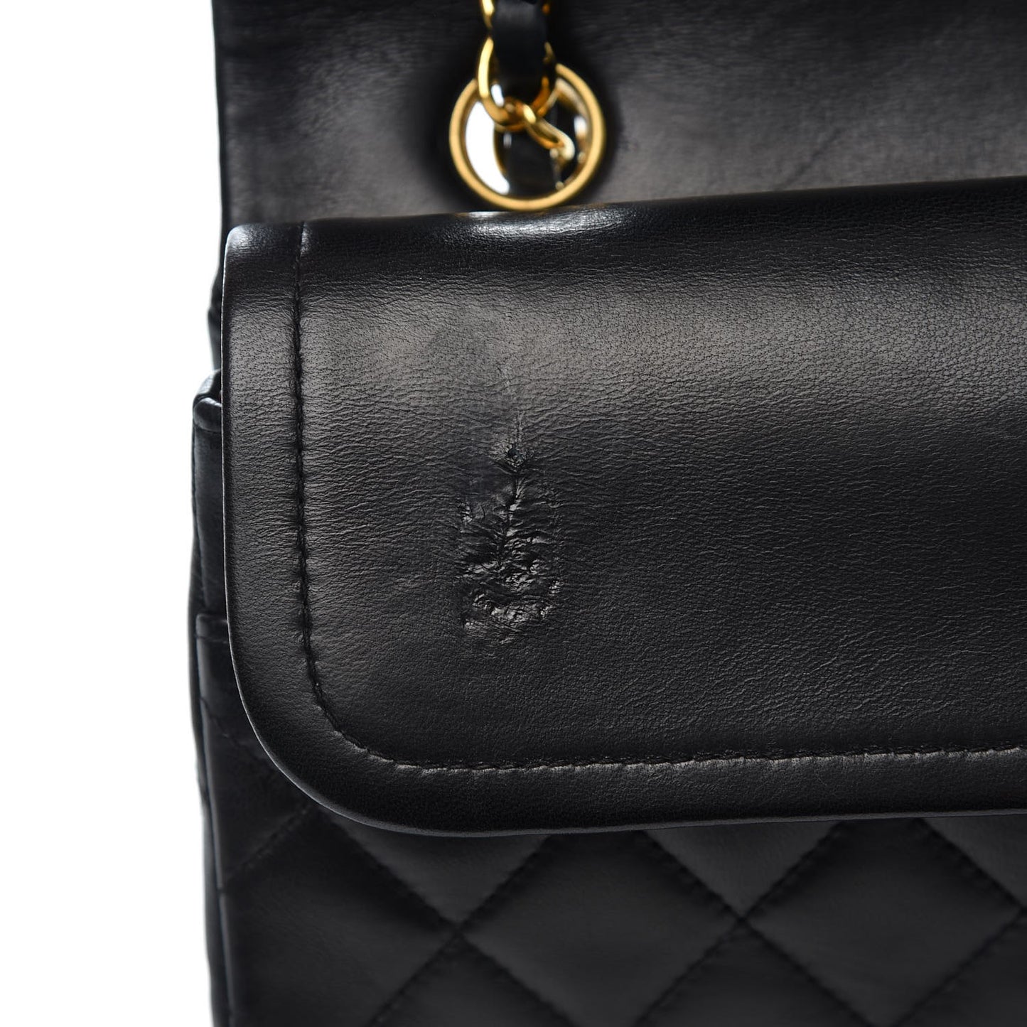 Lambskin Quilted Medium Double Flap Black