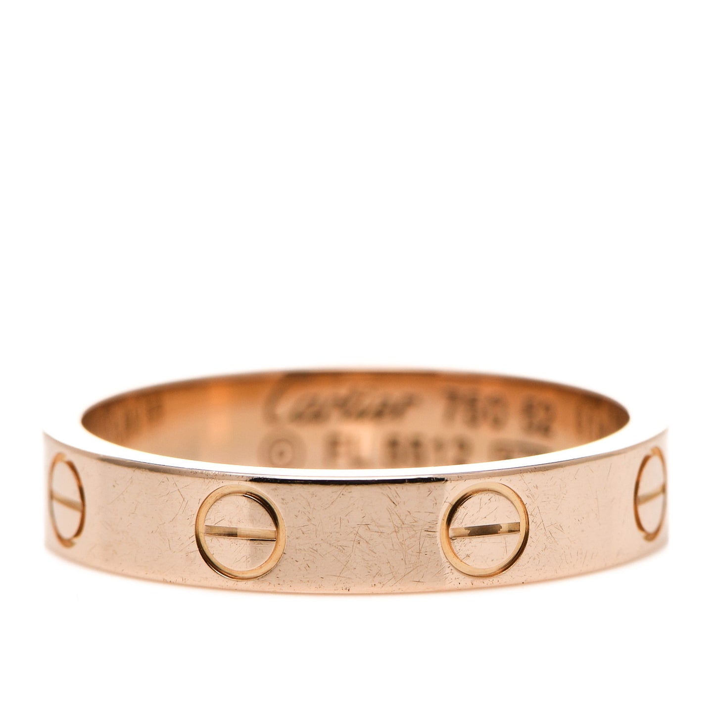 18K Pink Gold 3.5mm LOVE Wedding Band Ring 52 6