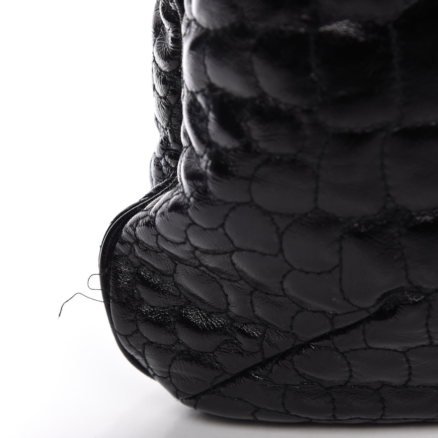Saint Laurent Patent Crocodile Embossed Tribute Tote Black 11 of 13