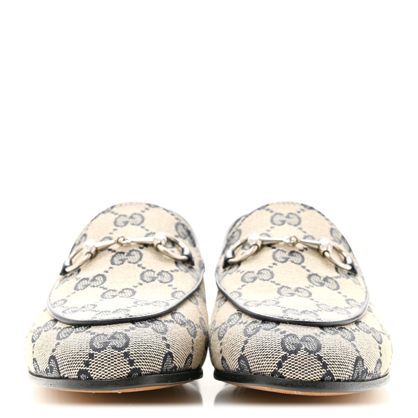 Monogram Malaga Kid Horsebit Womens Jordaan Loafers 36.5 Beige Blue