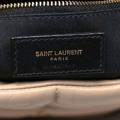 Saint Laurent Lambskin Quilted Small Loulou Puffer Monogram Chain Satchel Dark Beige 6 of 11