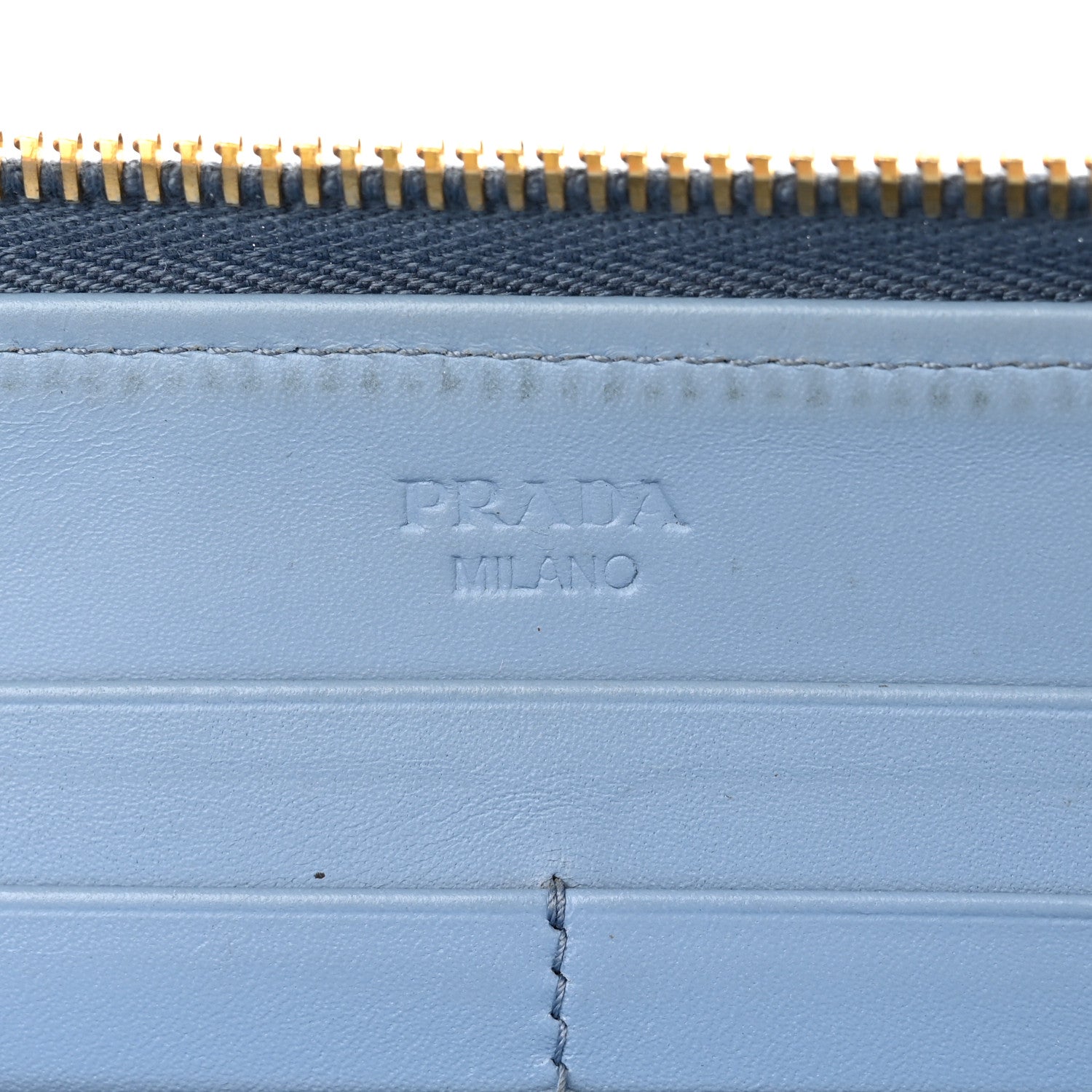 Prada Saffiano Vernice Fiocco Bow Zip Around Wallet Fiordaliso 7 of 18
