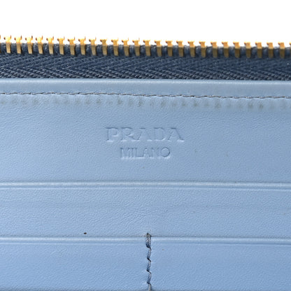 Prada Saffiano Vernice Fiocco Bow Zip Around Wallet Fiordaliso 7 of 18