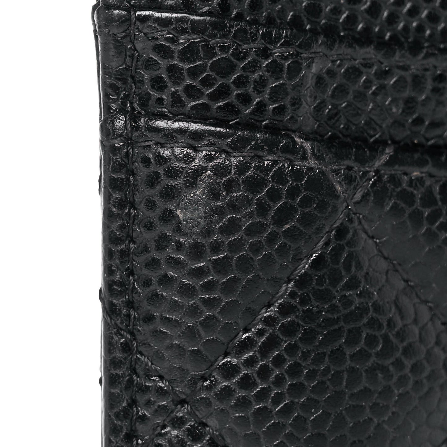 Caviar Quilted Card Holder Black
