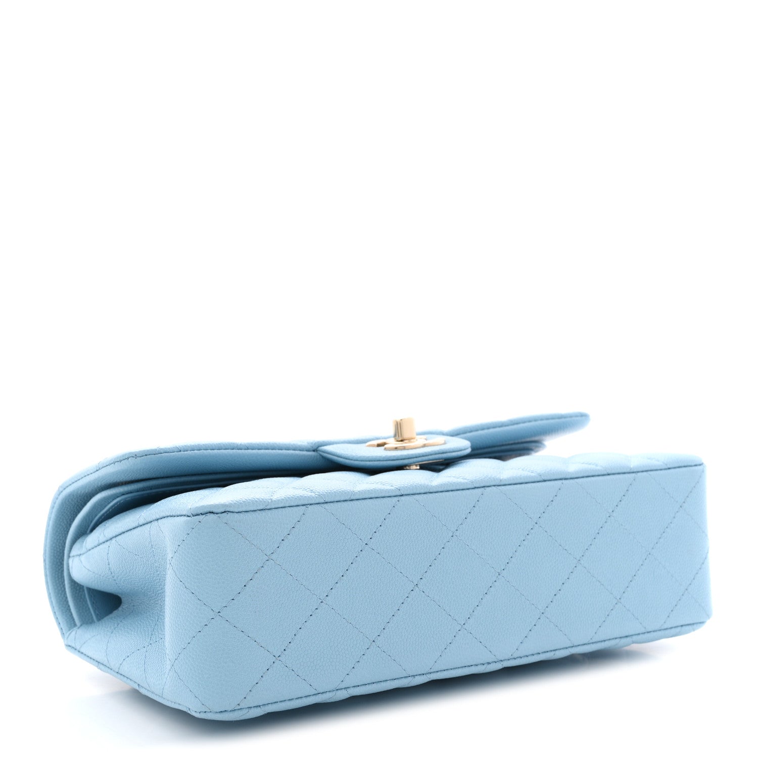 Chanel Caviar Quilted Small Double Flap Light Blue 4 of 10