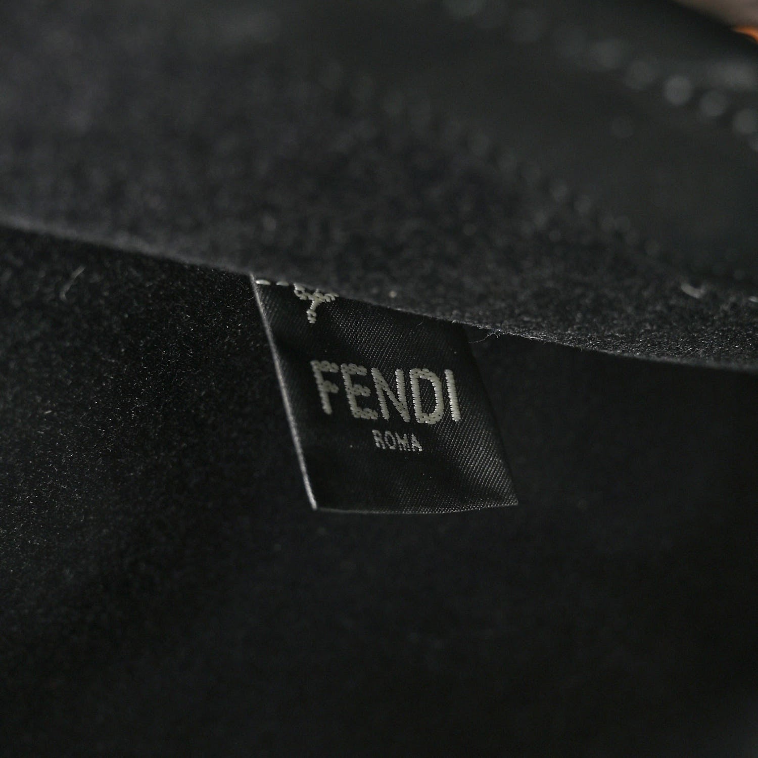 Fendi Glazed Fabric Vitello Century FF 1974 Stamp Patch Medium Peekaboo Defender Cover Mogano Panna Black 6 of 13