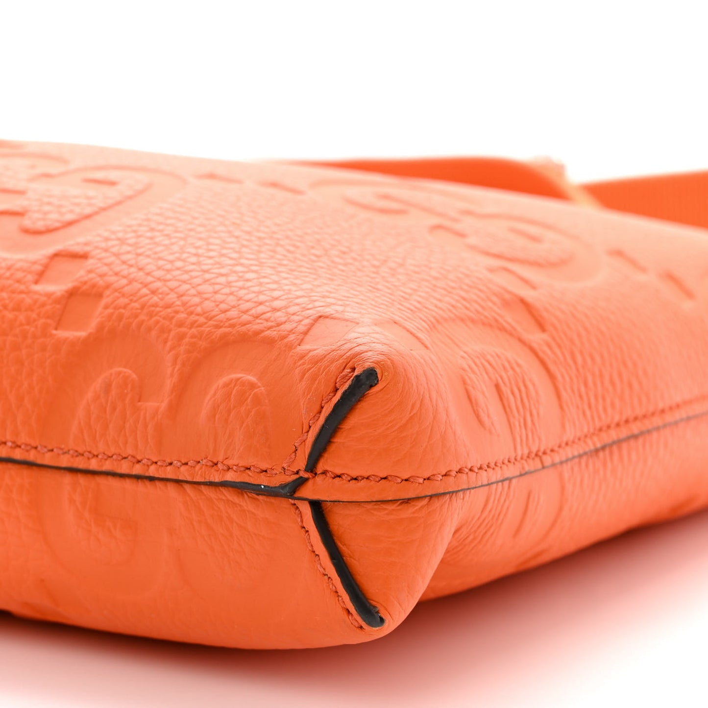 Piuma Calfskin Jumbo GG Embossed Medium Wristlet Messenger Bag Orange