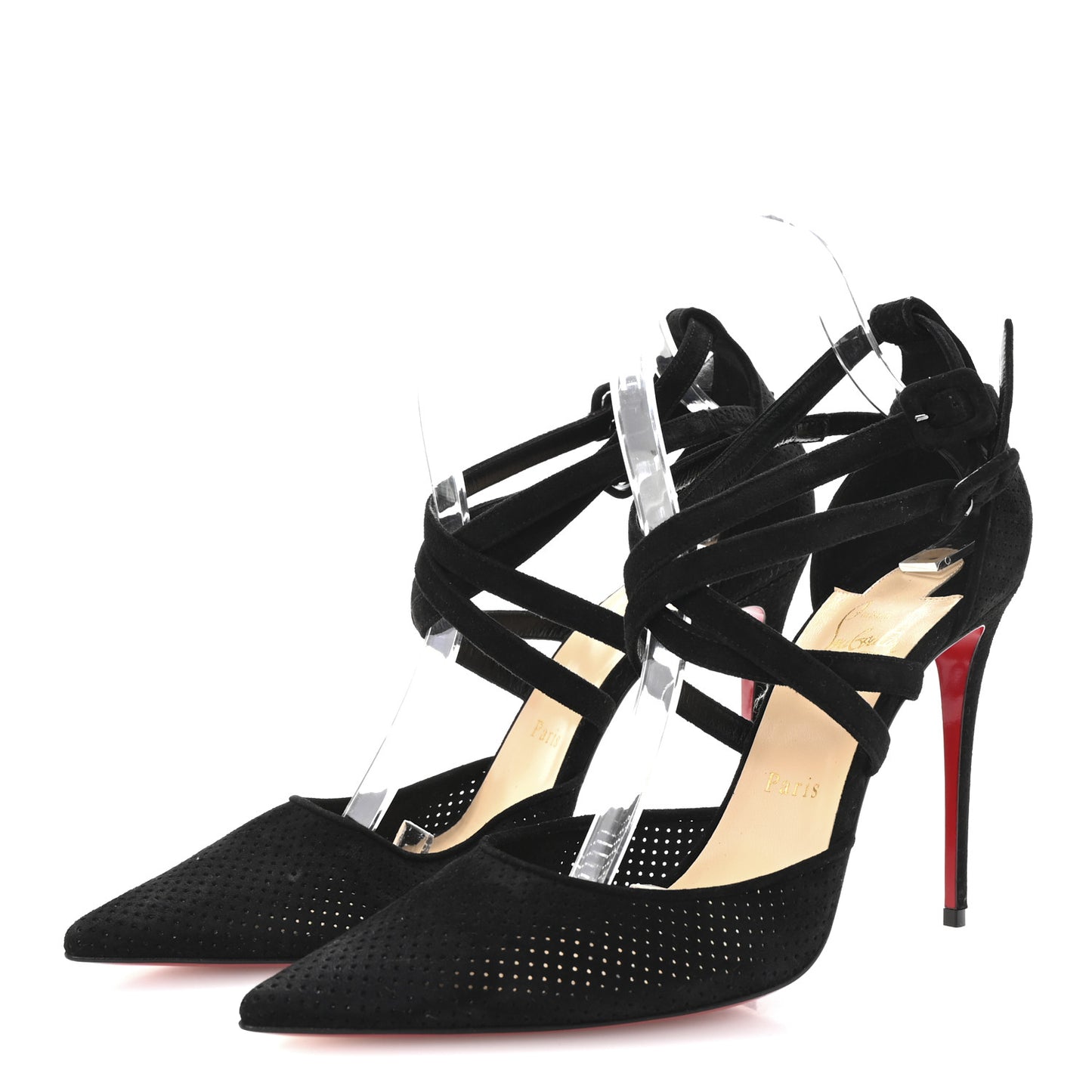 Veau Velours Perforated Victorilla 100 Pumps 39 Black
