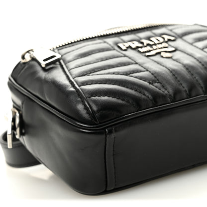 Prada Soft Calfskin Impunture Diagramme Belt Bag Black 8 of 9