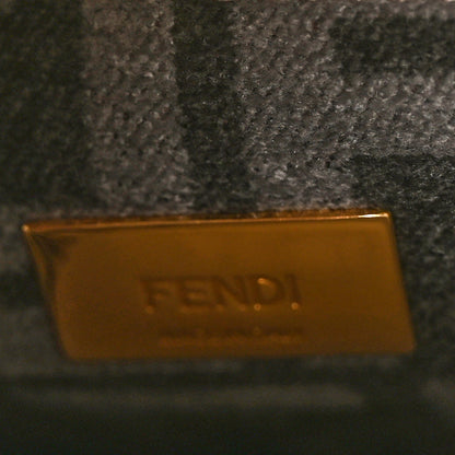 Fendi Vitello Seta Chenille FF Mini Peekaboo Iconic Satchel Anthracite Asfalto 6 of 11