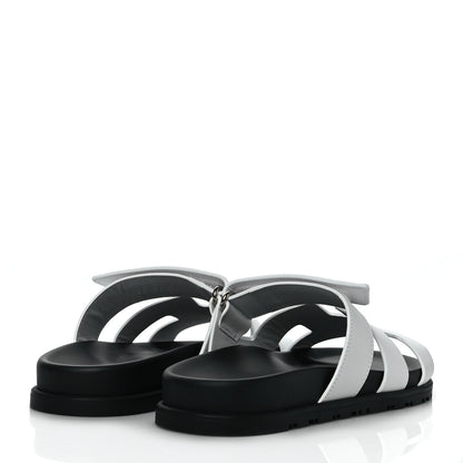 Hermes Calfskin Womens Chypre Sandals 37.5 White 4 of 9
