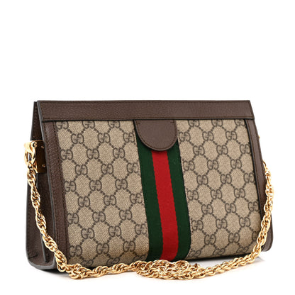 Gucci GG Supreme Monogram Web Small Ophidia Chain Shoulder Bag Brown 3 of 15