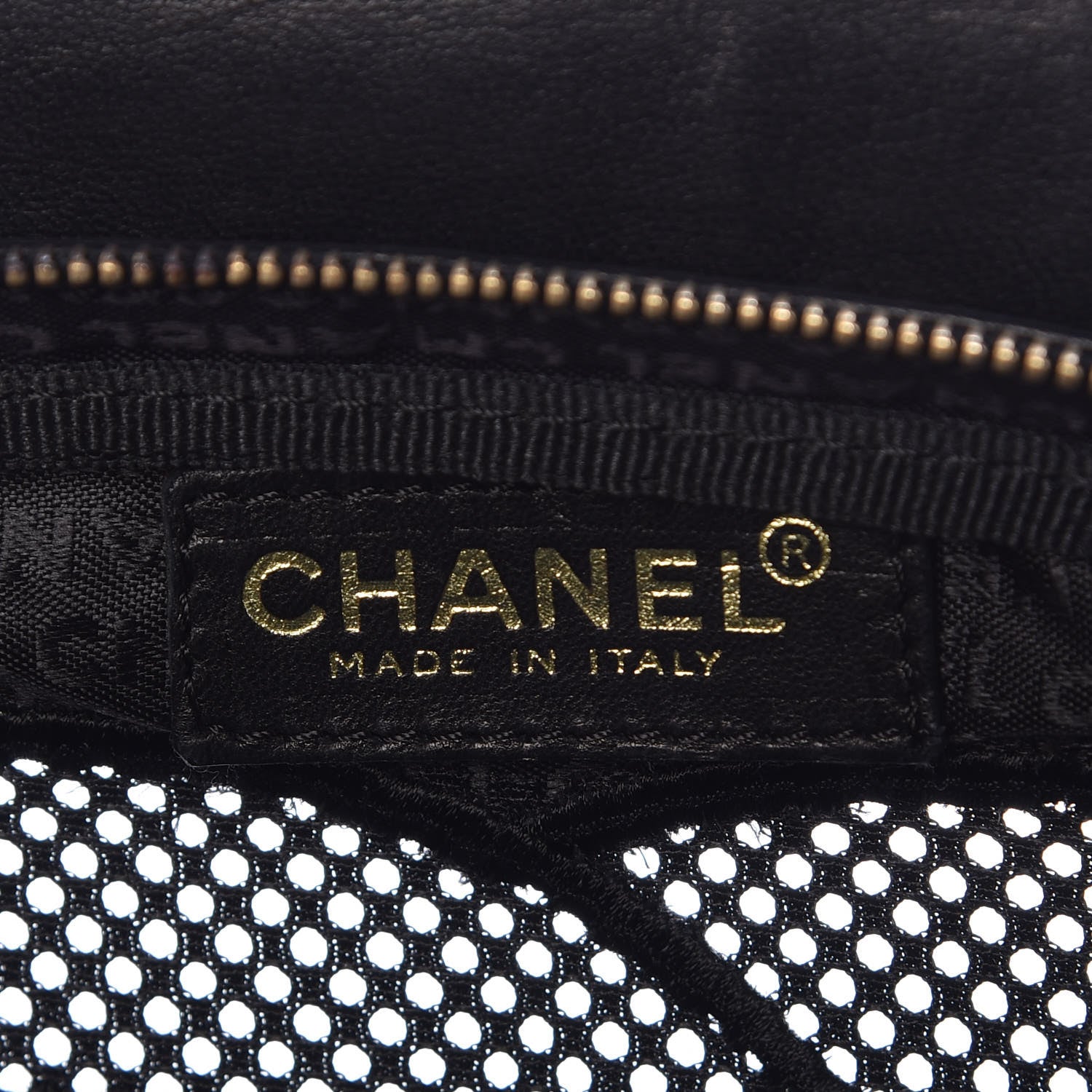 Chanel Linen Lambskin Mesh Camellia CC Tote Black 6 of 10