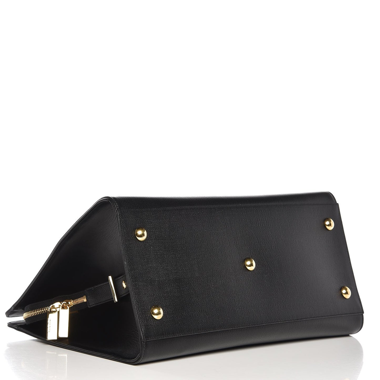 Textured Calfskin Medium Classic Y Cabas Black