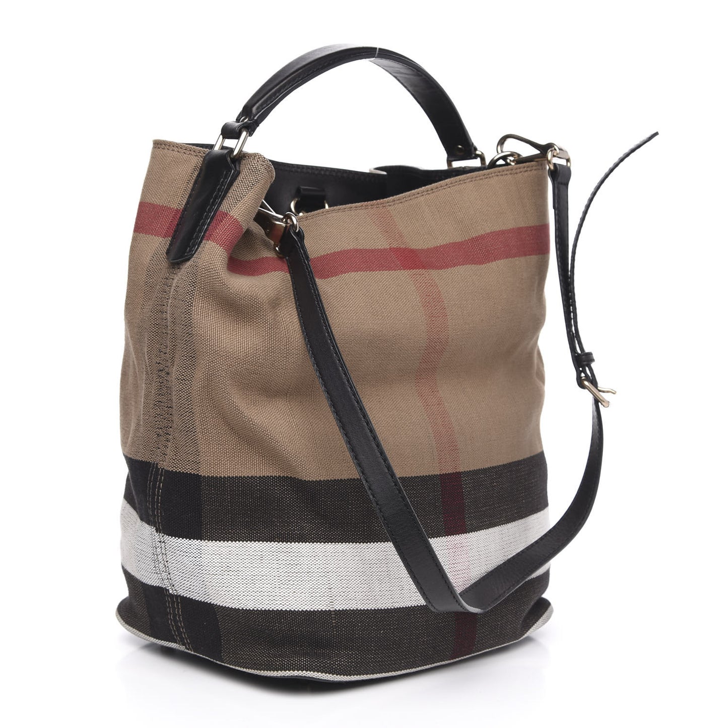 Canvas Mega Check Medium Ashby Hobo Black