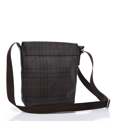 Burberry Smoked Haymarket Check Crossbody Messenger Bag Chocolate 3 of 10