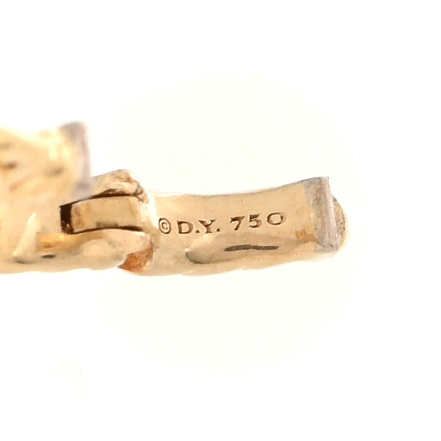 David Yurman 18K Yellow Gold Diamond Cable Collectibles Peace Sign Pendant 3 of 4