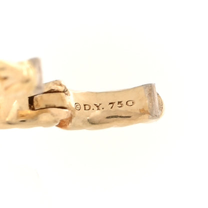 David Yurman 18K Yellow Gold Diamond Cable Collectibles Peace Sign Pendant 3 of 4