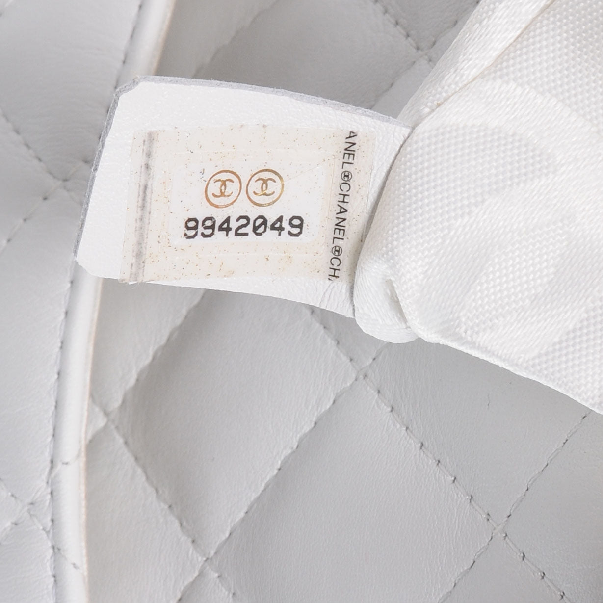 Chanel Calfskin Python Quilted Cambon Shoulder Bag White 8 of 8