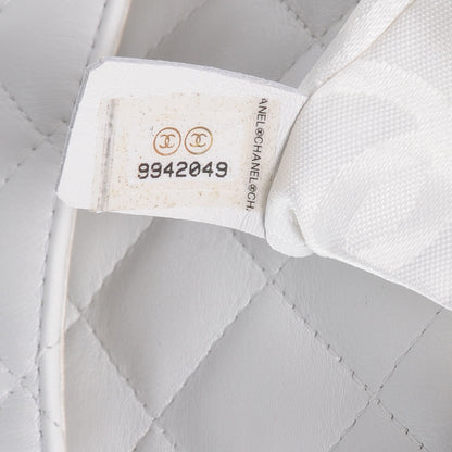 Chanel Calfskin Python Quilted Cambon Shoulder Bag White 8 of 8