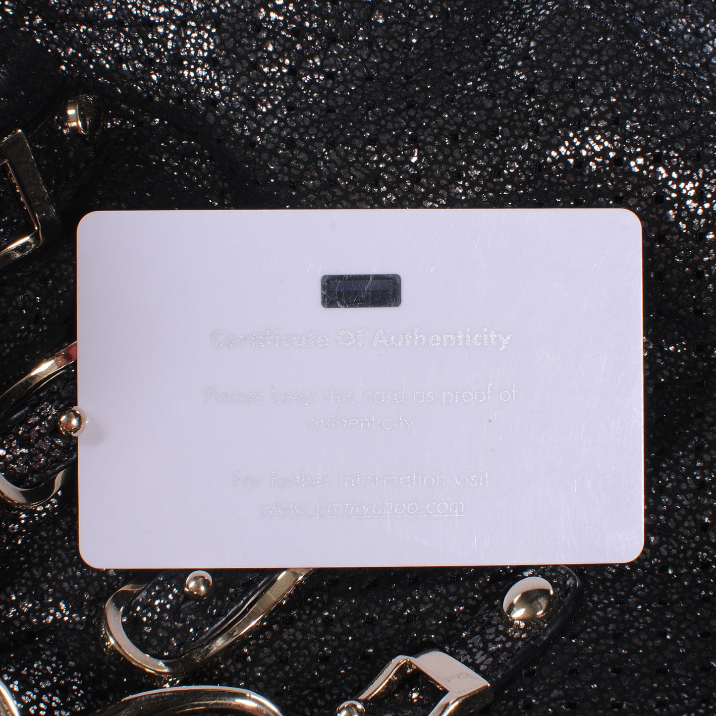 Leather Perforated Bree Bag Gunmetal