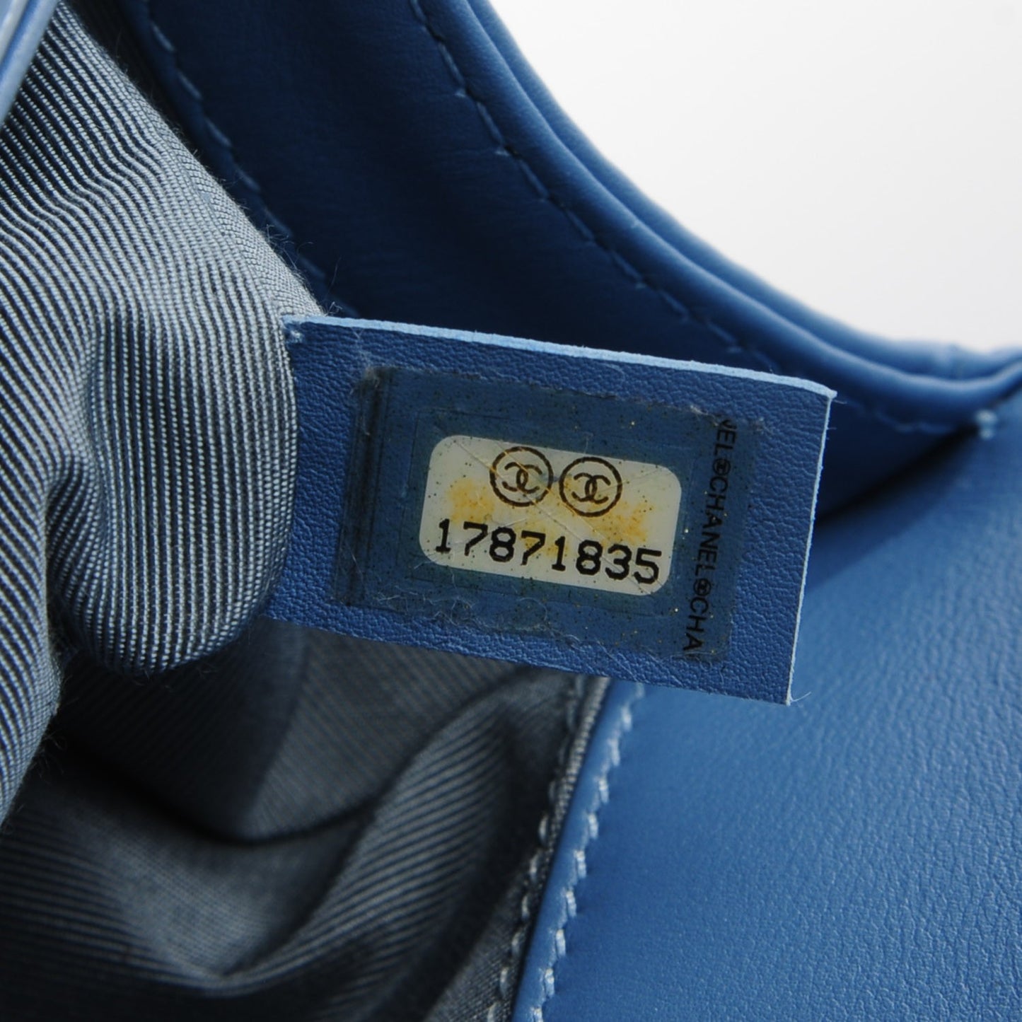 Patent Quilted Medium Boy Flap Blue