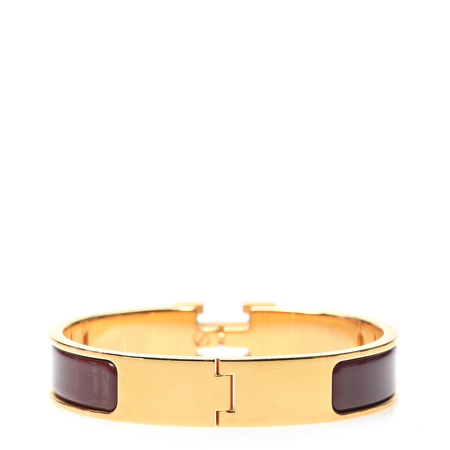 Hermes Enamel Narrow Clic Clac H Bracelet Bourgogne 2 of 5