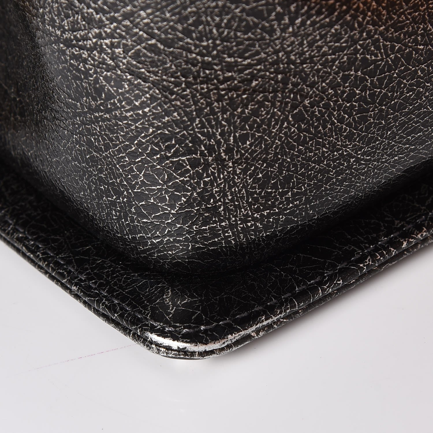 Chanel Cracked Metallic Calfskin Quilted Medium Boy Flap Dark Silver 12 of 14