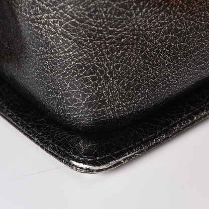 Chanel Cracked Metallic Calfskin Quilted Medium Boy Flap Dark Silver 12 of 14