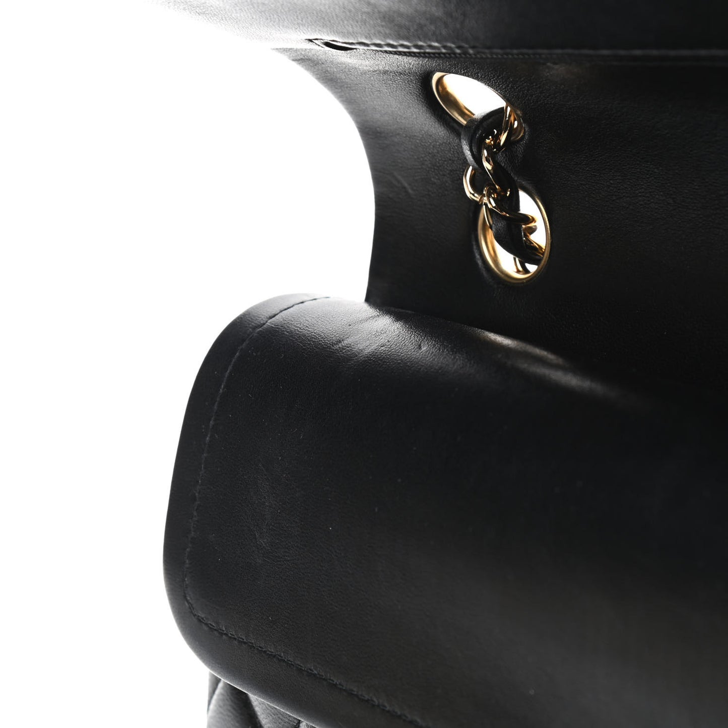 Lambskin Quilted Medium Double Flap Black