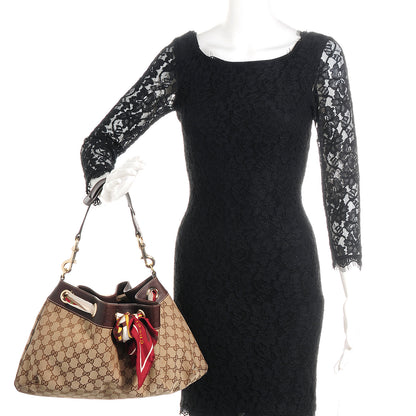 Gucci Monogram Positano Hobo Brown 2 of 14