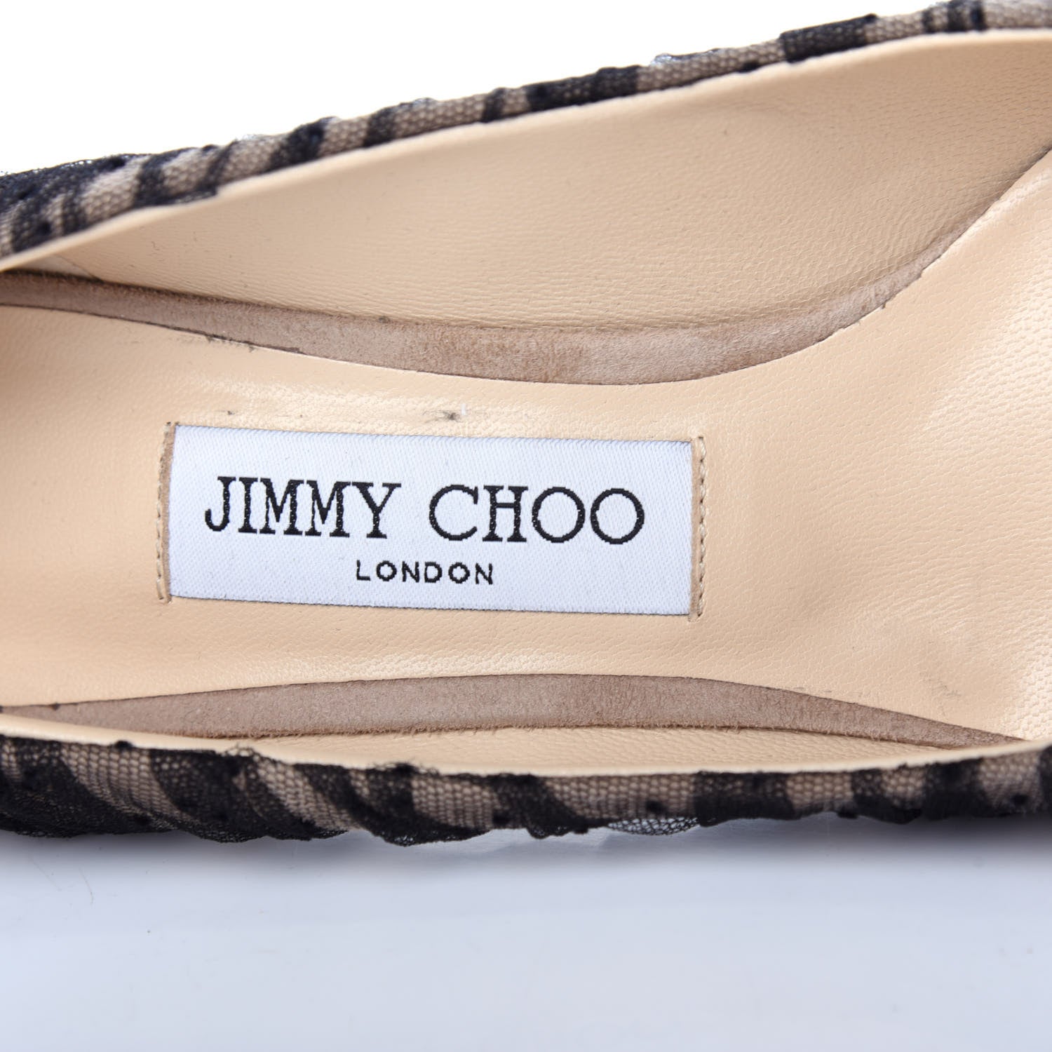 Jimmy Choo Tulle Suede Polka Dot Romy 85 Pumps 37 Black Nude 8 of 10