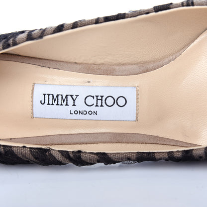 Jimmy Choo Tulle Suede Polka Dot Romy 85 Pumps 37 Black Nude 8 of 10