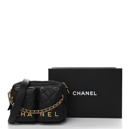 Chanel Calfskin Quilted Small Camera Case Black 11 of 11