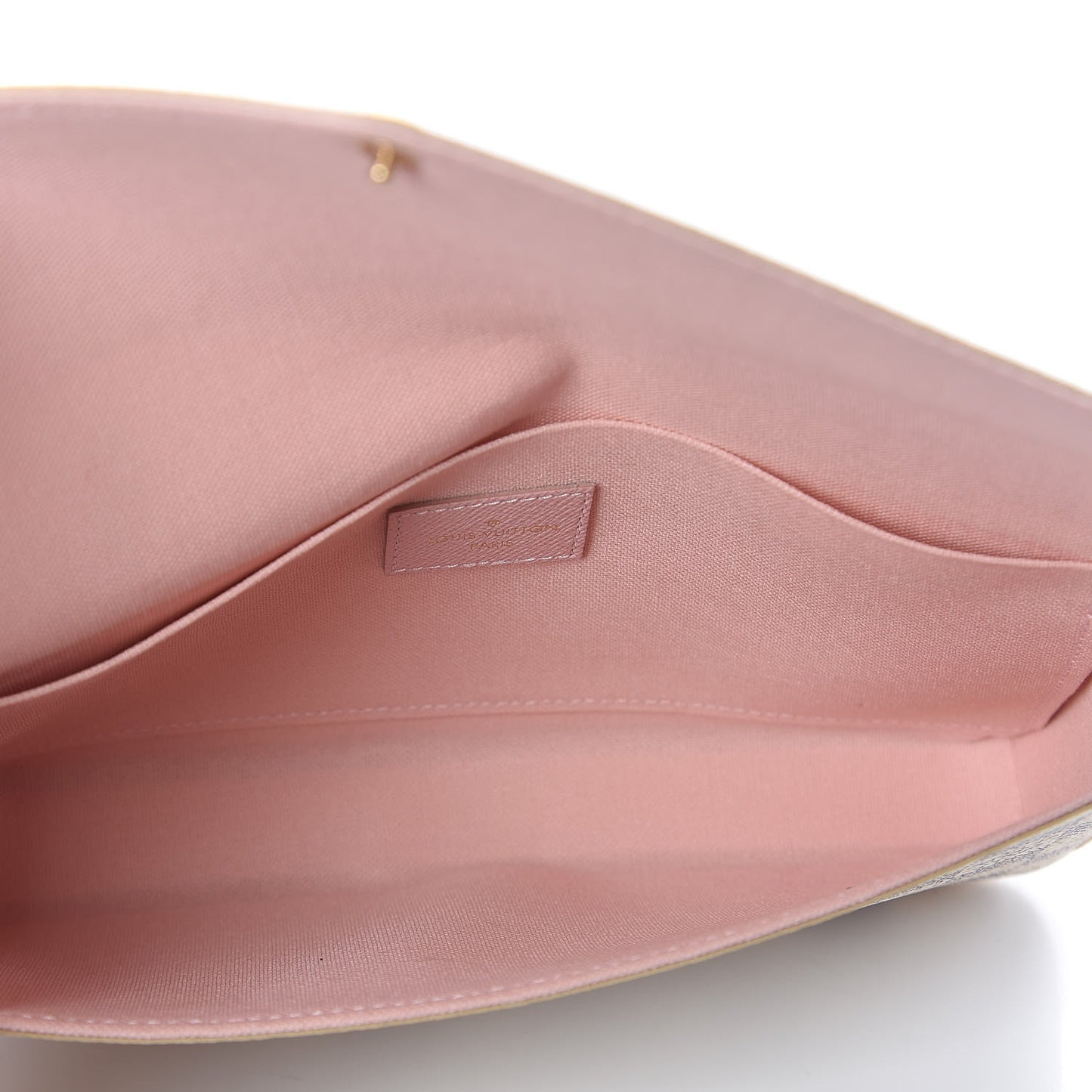 Damier Azur Pochette Felicie Chain Wallet Rose Ballerine