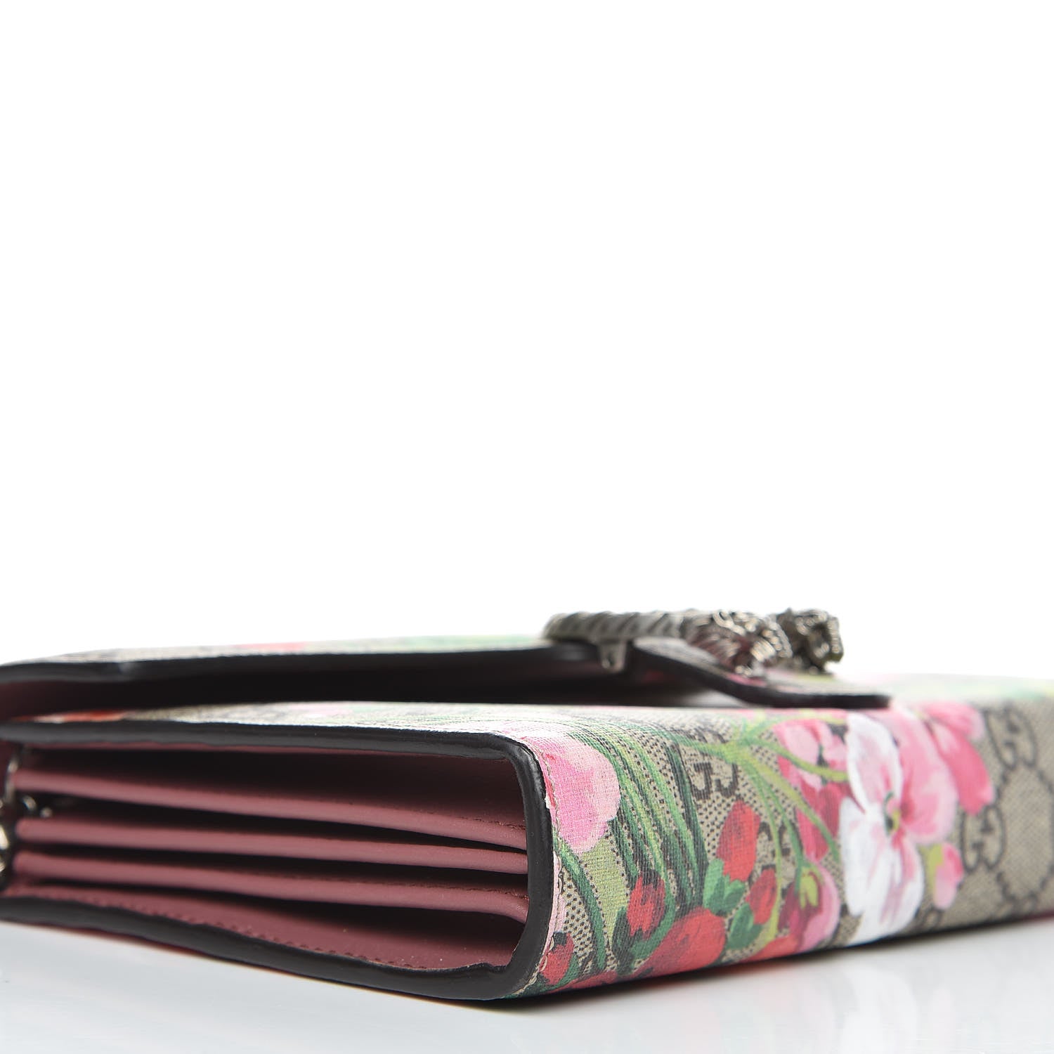 Gucci GG Supreme Monogram Blooms Mini Dionysus Chain Wallet Beige Multicolor Dry Rose 8 of 10