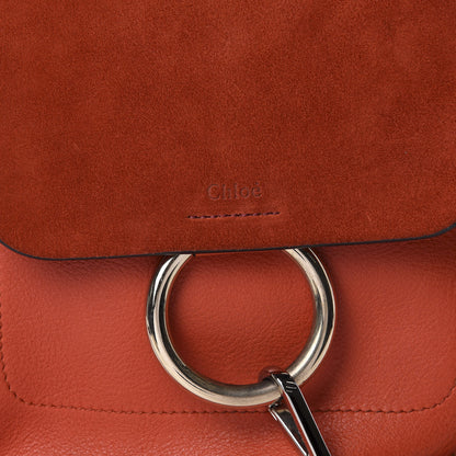 Chloe Suede Calfskin Small Faye Backpack Sepia Red 9 of 9