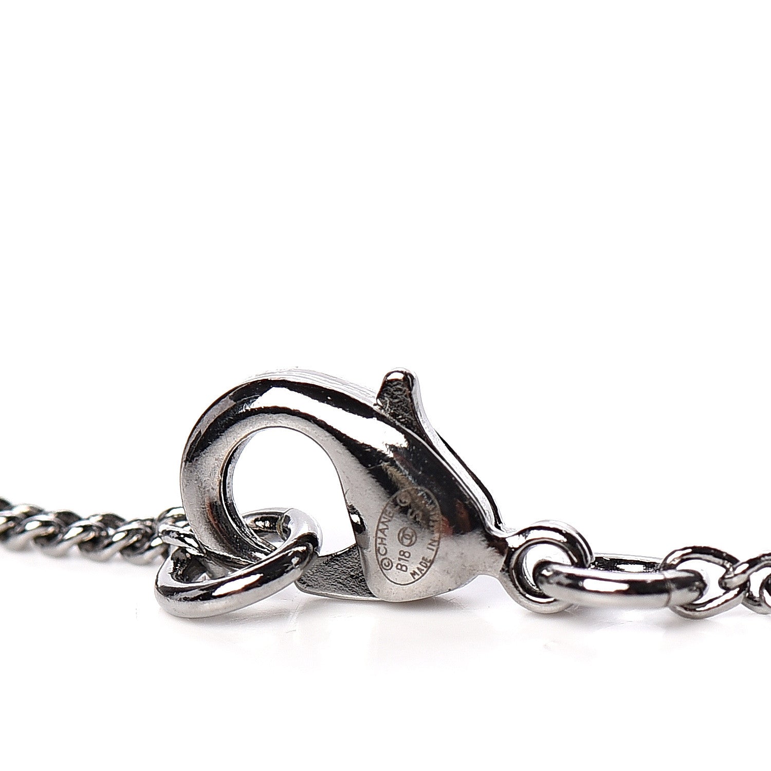 Chanel Ruthenium Crystal CC Drop Necklace Black 3 of 4