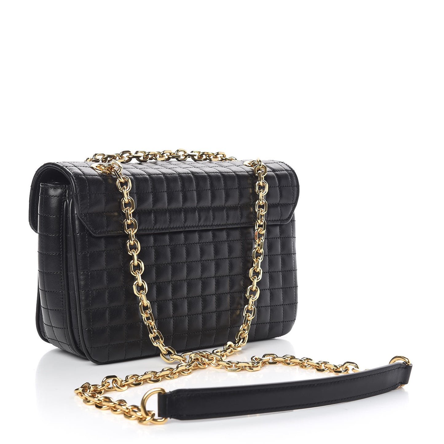 Calfskin Quilted Medium C Bag Black