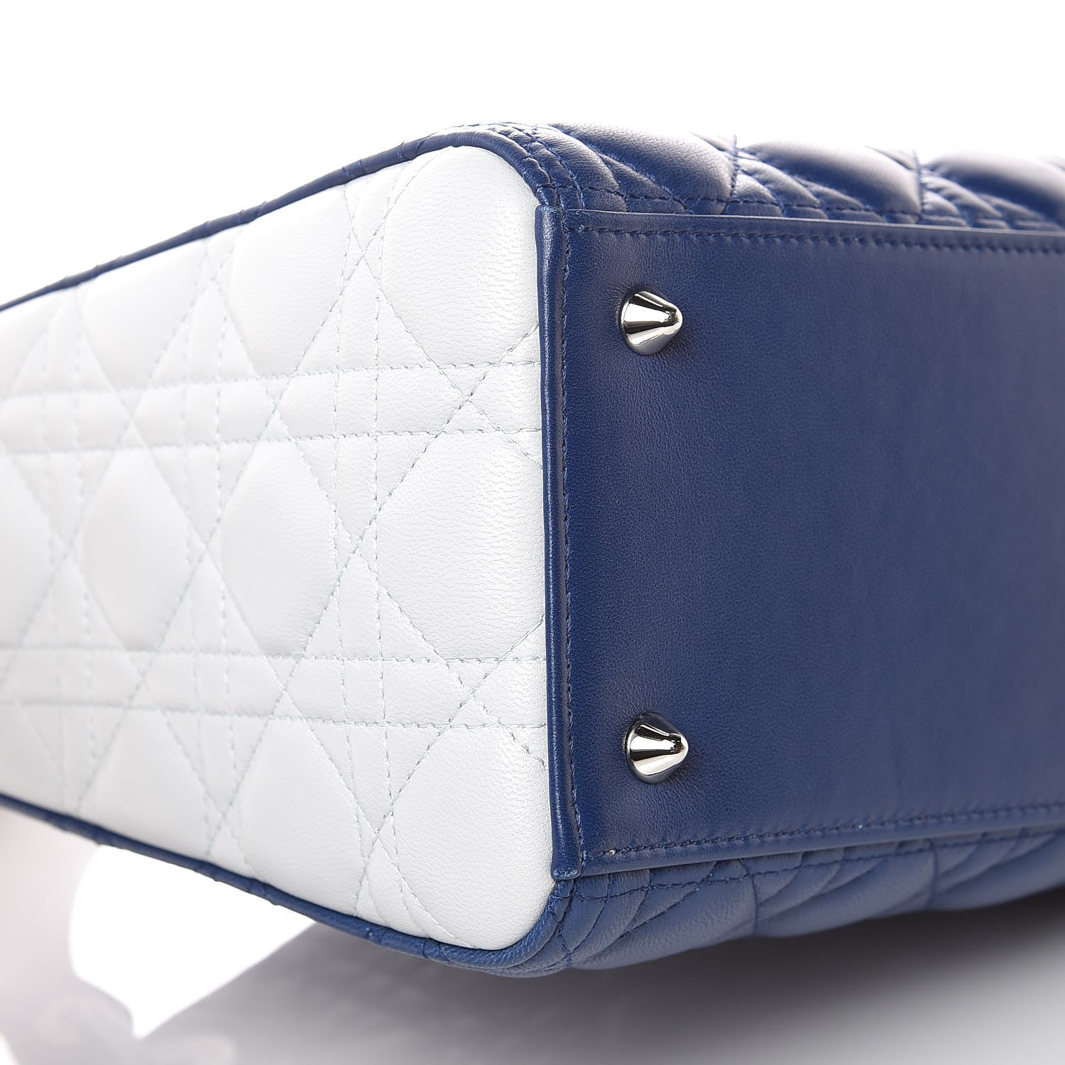 Christian Dior Lambskin Cannage Medium Tri-Color Lady Dior Blue Celeste Deep Green 9 of 10